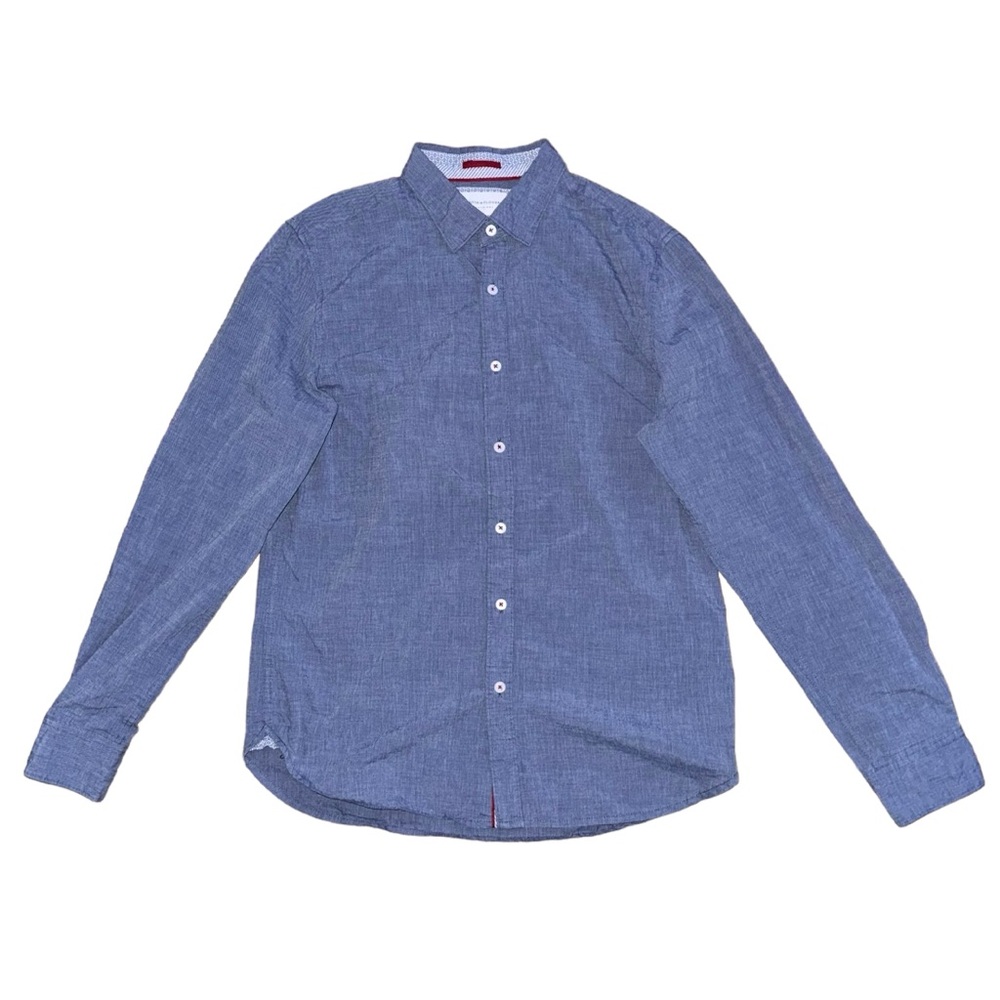 Denim & Flower Long Sleeve Slim Fit Shirt In Blue